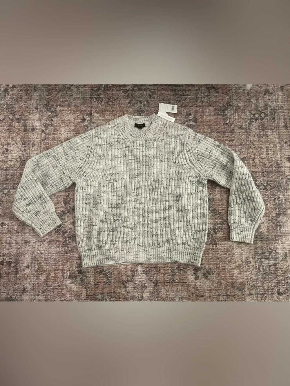 Vince Men's Crewneck Marled Knit Sweater - Gray, Size XL